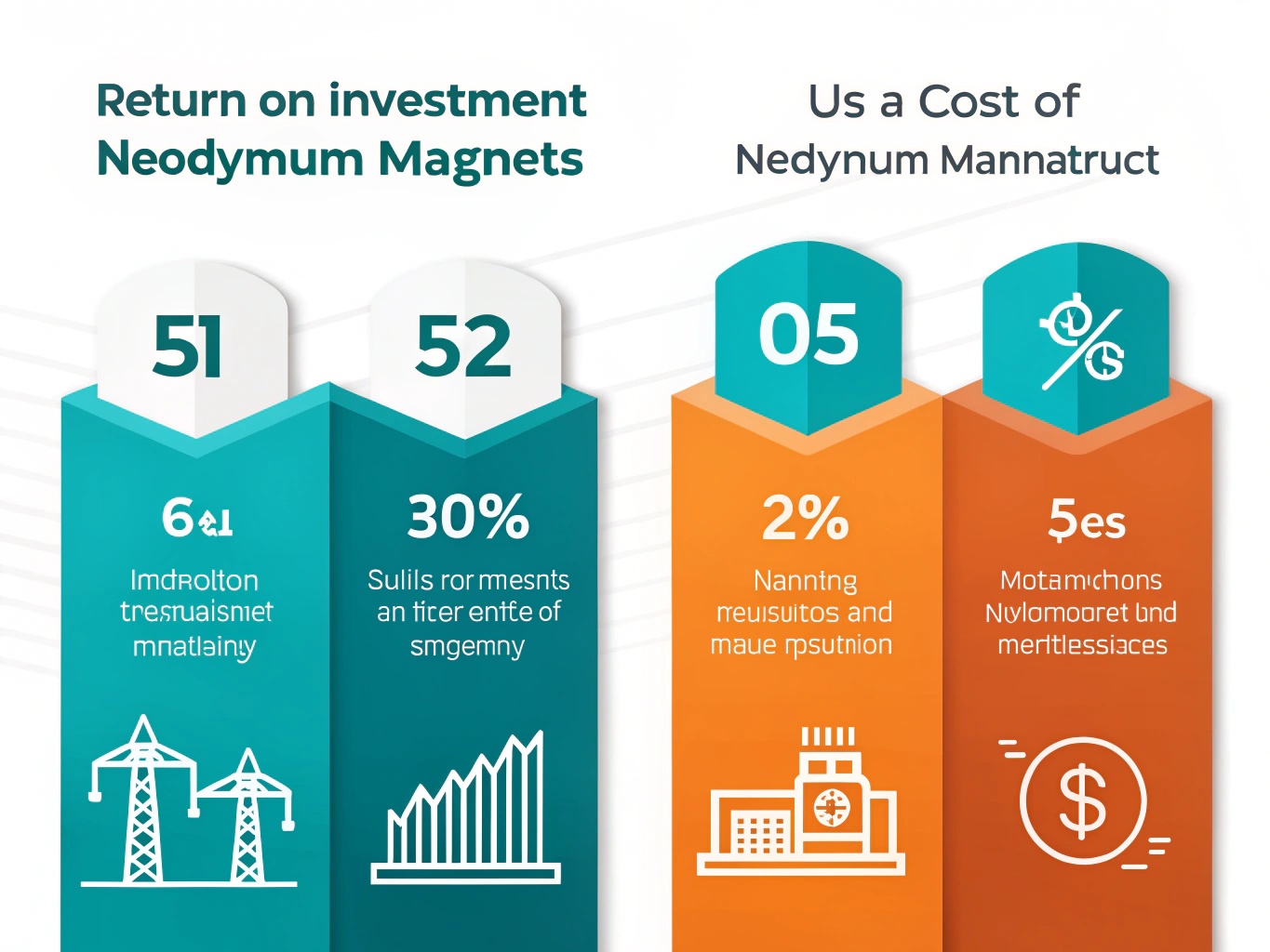 Graph showing ROI and cost savings from neodymium magnet usage in manufacturing