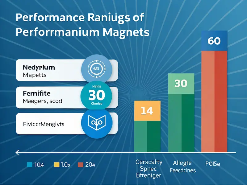 Bar graph comparing magnetic strength and cost efficiency of different magnetic materials