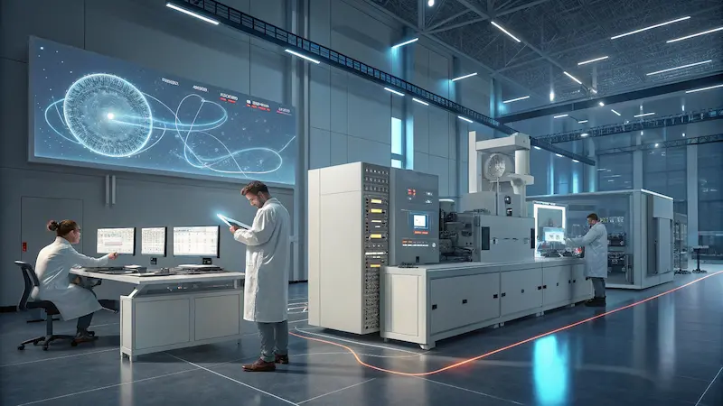 Step-by-step visualization of neodymium magnet production from raw materials to final testing