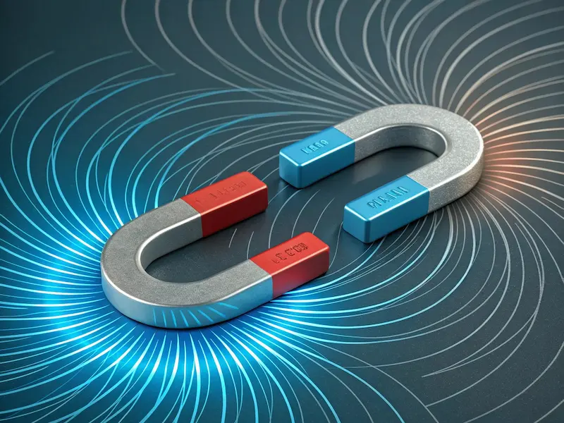 Visual representation of magnetic field strength differences between Neodymium and Ferrite magnets